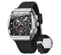 OLEVS Armbanduhr für Herren, Chronograph, braunes Leder, goldfarbenes Gehäuse, analog, Quarz, modisch, Business-Kleid, großes Zifferblatt, Herrenuhr, Tag und Datum, Leuchtend, wasserdicht, lässig,