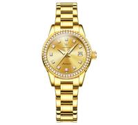 OLEVS Automatikuhren für Damen, Edelstahl, langlebig, wasserdicht, Business, Damen, Luxusuhren, modisch, leuchtend, Datum, selbstaufziehend, Uhren für Damen, Reloj para Mujer, 7003 Goldband/goldenes
