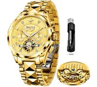OLEVS Automatische Herrenuhren, mechanisch, luxuriös, selbstaufziehend, Edelstahl, wasserdichte Armbanduhr für Herren