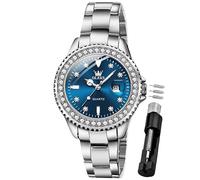 OLEVS Damenuhr Diamant Analoge Armbanduhr mit Kleines Blau Gesicht Silber Edelstahlband wasserdichte Frauen Uhr Geschenk Sale Marken