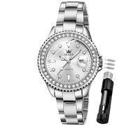 OLEVS Damenuhr Diamant Analoge Armbanduhr mit Kleines Gesicht Silber Edelstahlband wasserdichte Frauen Uhr Geschenk Sale Marken