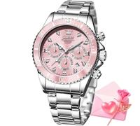 OLEVS Damenuhr modisch Roségold Diamant Analog Quarz Damenuhren für Frauen Luxus Kleid Edelstahl wasserdicht Datum Armbanduhren