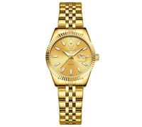 OLEVS Gold Uhren Damen Klein Luxus Edelstahl Damenuhren Wasserdicht Schöne Analog Kleid Armbanduhren für Damen Metallarmband Moderne Leuchtend Quarz Damenarmbanduhren mit Datum Geschenke für Frauen