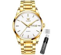 OLEVS Herren-Armbanduhr, lässig, analog, Quarz, minimalistisch, Luxury, Edelstahl, luxuriös, leuchtend, wasserfest, leicht zu lesen, mit Datum, Armband