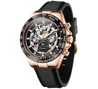 OLEVS Herren-Automatikuhr, selbstaufziehend, Tourbillon, Skelett, Datum, wasserdicht, leuchtender Diamant, luxuriös, Business-Kleid, Armbanduhren, Gold6713