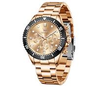OLEVS Herren Big Face Chronograph Quarzuhr Cool Edelstahl Kleid Armbanduhr Leuchtend Zifferblatt mit Datumsanzeige Multifunktions Mode Täglich Wasserdicht Uhr Geschenk für Geburtstag Jahrestag, G5015