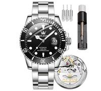 OLEVS Herrenuhr mit großem Zifferblatt und Datum, wasserdicht, mechanisch, aus Edelstahl, vollautomatisch, mechanische Uhr, Modern