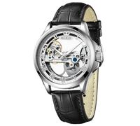OLEVS Skeleton Automatische Herrenuhren Mechanisch Modisch Luxus Leder Wasserdicht Leuchtende Herren Armbanduhr