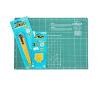 OLFA Schneidmatte 12x8" CM-A4 mit 18mm Rollschneider & zwei Ersatzklingen