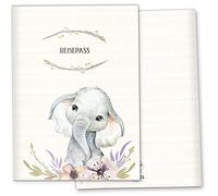 Olgs Reisepasshülle Wildnis Kunststoff - Dokumentenschutz mit Elefanten Design
