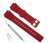 OliBoPo Casio MRW-200H Wasserdichtes Ersatzarmband aus Naturharz, rot, 16 millimetri, Einfach