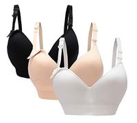 Oliked Still-BH für Frauen, Soft Cup, 3-4 Stück, 3 Stück (schwarz + weiß + beige), M