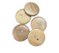 Olivenholz Knöpfe Natur - 10 Stück Holzknöpfe rund mit 2 Löchern - Größe wählbar 11mm-34mm - Echtes Olivenholz - Nähknöpfe für Nähen, Stricken, DIY (34mm)