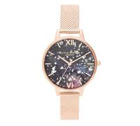 Olivia Burton Analog Quarzuhr für Damen mit Roségoldfarbenes Edelstahlarmband - OB16GD33