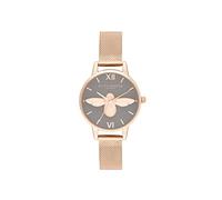 Olivia Burton Analog Quarzuhr für Damen Kollektion China EXC. mit Roségoldfarbenes Edelstahl-Mesh-Gliederarmband - OB16EX116