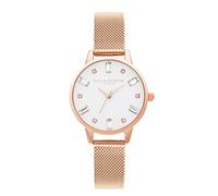 Olivia Burton Analog Quarzuhr für Damen Kollektion Classics (Bejewelled) mit Roségoldfarbenes Edelstahlarmband - OB16BJ02