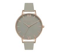 Olivia Burton Analog Quarzuhr für Damen Kollektion Grey DIAL mit Graues Lederarmband - OB15BD61
