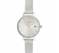 Olivia Burton Sunray Boucle Mesh Watch - Silver & Gold - OB16DE02