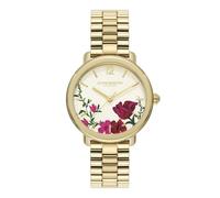 Olivia Burton Uhr mit DREI-Zeiger-Quarzwerk für Damen Kollektion Vintage FLORAL mit Goldfarben Edelstahlarmband - 24000206