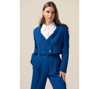 Oltre Double-breasted Cropped Blazer Bright Blue Größe: 36 | Blazer Outlet | Damen | Blau