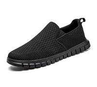 Oltyutc Herren Slip on Freizeitschuhe Schuhe Canvas Sneakers Atmungsaktiv Sportschuhe Fitnessschuhe Leichtgewichts Walkingschuhe Schwarz 42 EU