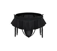 Oludkeph Sexy Herren-Dessous-Beutel-Höschen Herren-Röcke Mooning-Bikini-Slip Girly-Unterwäsche mit Strumpfband (Schwarz)