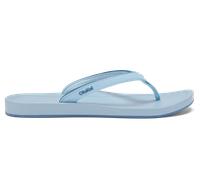 OLUKAI Uiki Damen Strandsandale, schnelltrocknende Flip-Flop-Slides, wasserabweisend, Nassgriff-Sohlen und formgepresstes Fußbett, Bright Sky/Bright Sky, 39.5 EU