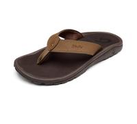 OluKai Ohana Herren Strandsandalen Quick-Dry Flip-Flop Slides, wasserabweisend & leicht, formgepresstes Fußbett & ultraweiche bequeme Passform, Hellbraun/dunkles Java, 44.5 EU