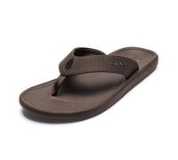 OLUKAI Ki'i Herren Strandsandalen Schnell Trocknende Zehentrenner Wasserabweisend und Leicht Kompressionsgeformtes Fußbett und ultraweiche bequeme Passform, Dark Java/Dark Java, 44.5 EU