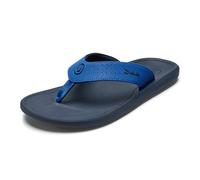 OLUKAI Ki'i Strandsandalen für Herren, schnelltrocknend, wasserabweisend, leicht, formgepresstes Fußbett, ultraweiche bequeme Passform, Blossom/Mood Indigo, 44.5 EU