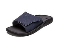 OLUKAI Men's Nalu Slide Sandals, Trench Blue/Charcoal (DE26), Size 12
