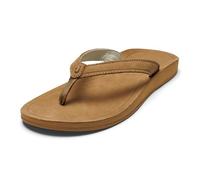 OLUKAI Southshore Damen-Sandalen aus Vollnarbenleder, abriebfeste Gummi-Traktionspads und formgepresstes Fußbett, Toffee/Toffee, 39.5 EU
