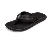 OluKai Ulele Strandsandalen für Herren, wasserabweisend, Flip-Flops, Unterstützung des Fußgewölbes und bequeme Passform, leicht und langlebig, verbesserte Griffigkeit und Traktion, Schwarz/Schwarz, 42
