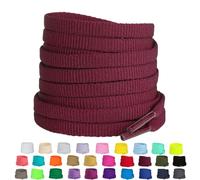 Olukssck 2 Paar 6 mm breit Flache Sneakers Schnürsenkel, Premium Ersatz Schuhbänder für Sportschuhe Turnschuhe und Freizeitschuhe, Bordeaux, 120cm