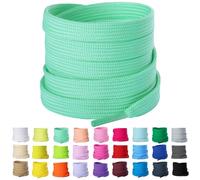 Olukssck 2 Paar 8mm Breite Flache Schnürsenkel, Reißfest Schuhbänder für Sneakers, Turnschuhe, Sportschuhe, Laufschuhe, Mintgrün, 100cm