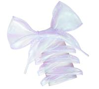 Olukssck 2 Paar Transparente Schneegarn-Schnürsenkel 4cm Flach, Damen Chiffon-Schuhbänder für Turnschuhe & Sneaker | Leicht & Atmungsaktiv, Lila, 120cm