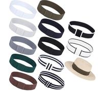 OLYCRAFT 12 Farbe Dehnbare Schleifenhut Bänder Dehnbares Hutband 55cm Elastische Hutbänder Aus Polyester Mit Schleife 38~39mm Breit Dehnbares Hutband Hutbänder Für Cowboy Strohhutband Zubehör