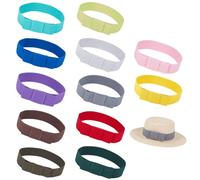 OLYCRAFT 12 Farbe Dehnbares Hutband Mit Schleife 57cm Elastische Hutbänder Aus Polyester Mit Schleife 38mm Breit Dehnbares Hutband Hutbänder Für Frauen Und Männer Cowboy Strohhutband Zubehör