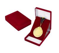 OLYCRAFT 2 Stück Aufbewahrungsboxen Für Einzelne Medaillen Dunkelrote Samt Ausstellungsboxen Für Abzeichen Rechteckige Medaillen Anstecknadel Hülle Abzeichen Sammelbox 12.3x9x3.15cm