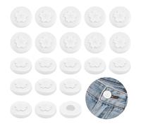 OLYCRAFT 20 Stück Weißes Knopfabdeckungs Set Geeignet Für 17-20mm Große Hemdknöpfe Knopfabdeckung Aus Silikon Verhindert Hemdlöcher Für Jeansknöpfe Nähset Ersatz Für Hemden Jeans Manschettenknöpfe