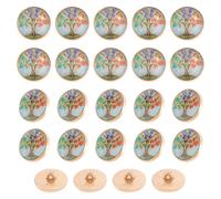 OLYCRAFT 24 Stück Ösenknöpfe Aus Emaille Legierung 20mm 1 Loch Lebensbaum Blazerknöpfe Aus Metall Ösenknöpfe Im Vintage Stil Pflanzen Ösenknöpfe Runde Nähknöpfe Für Heimwerker Blazer Dekor
