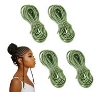 OLYCRAFT 4 Stück 20 m Grüne Dreadlock Zöpfe Haarschmuck Haarschnüre Für Zöpfe Styling Haare Flechtschnur Flechthaar Deko Schimmernde Elastische Kordel Ornament Für Afrikanische Zöpfe