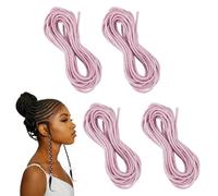 OLYCRAFT 4 Stück 20 m Rosa Dreadlock Zöpfe Haarschmuck Haarschnüre Für Zöpfe Styling Haare Flechtschnur Flechthaar Deko Schimmernde Elastische Kordel Ornament Für Afrikanische Zöpfe