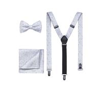 OLYMP Accessoires-Set Hosenträger, Schleife und Einstecktuch Herren Blau OneSize