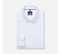 OLYMP Herren Businesshemd Level Five Body fit – Single Jersey, New York Kent, Langarm, Weiß 40