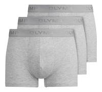 Boxershorts OLYMP, Herren, Gr. M, 3 Stk., grau, Obermaterial: 90% Baumwolle, 5% Elasthan, 5% Viskose, Unterhosen, mit Logodruck am Bund (33670525-M) grau