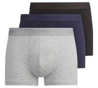 OLYMP Herren Boxershorts 3er-Set,Untershosen,Pants,Shorts,Unterwäsche,Basics,Einfarbig,Anliegende Passform,schwarz/Marine/grau 99,XXL