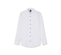Langarmhemd OLYMP "No. Six", Herren, Gr. 38, N-Gr, weiß, Web, Obermaterial: 97% Baumwolle, 3% Elastolefin, slim fit normal, 2-Knopf-Manschette verstellbar, Hemden, Businesshemd, Kentkragen, Super Slim