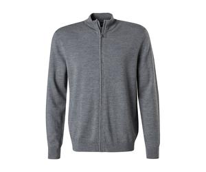 OLYMP Cardigan Herren Regular Fit Merinowolle grau, XXL