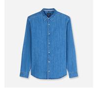 Langarmhemd OLYMP "OLYMP Casual, Regular Fit, Kent", Herren, Gr. L, Normaler Arm, blau (rauchblau), 100% Baumwolle, Hemden (27766514-L) rauchblau